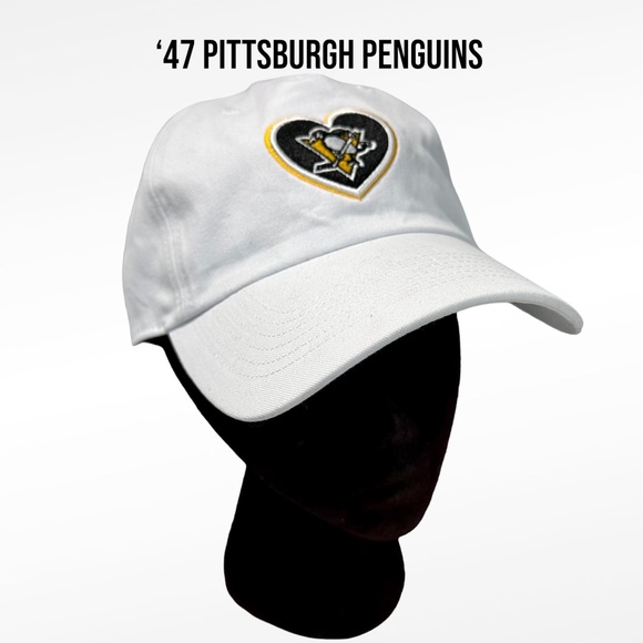 ‘47 PITTSBURGH PENGUINS Baseball Caps NHL Woman’s White Hat Adjustable S… - Picture 1 of 10
